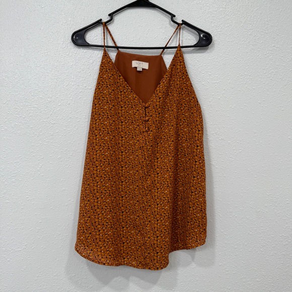 LOFT Outlet Tops - LOFT Outlet Petite‎ Brown Ditsy Floral Print Camisole Top Buttons
